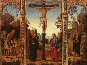 Pietro Perugino The Crucifixion with The Virgin, St.John, St.Jerome St.Magdalene oil